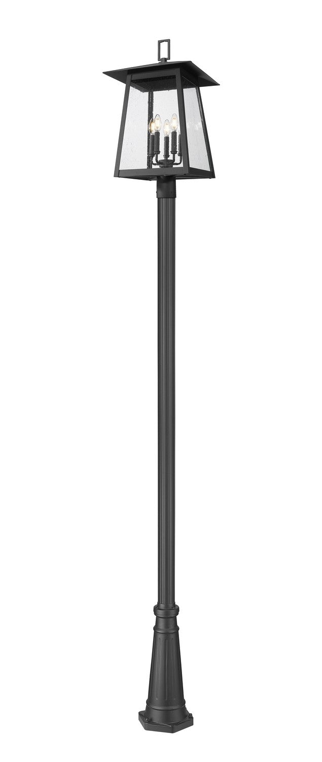 Rainer Five Light Outdoor Post Mounted Fixture in Black - available from The Lighting Shoppe, trusted by Canadian homeowners