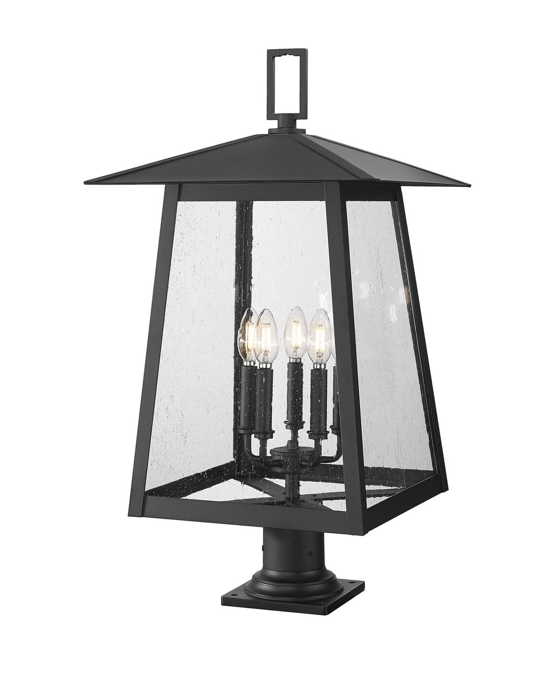 Rainer Five Light Outdoor Pier Mounted Fixture in Black - available from The Lighting Shoppe, trusted by Canadian homeowners