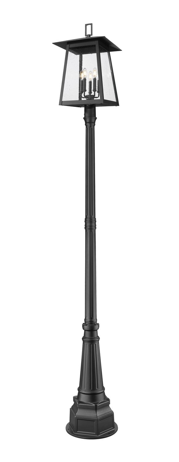 Rainer Five Light Outdoor Post Mounted Fixture in Black - available from The Lighting Shoppe, trusted by Canadian homeowners