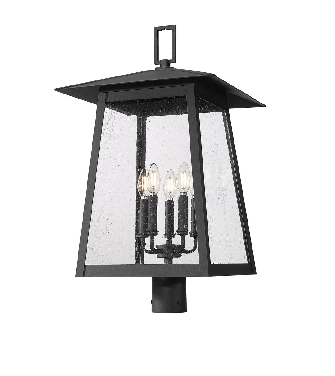 Rainer Five Light Outdoor Post Mount Fixture in Black - available from The Lighting Shoppe, trusted by Canadian homeowners