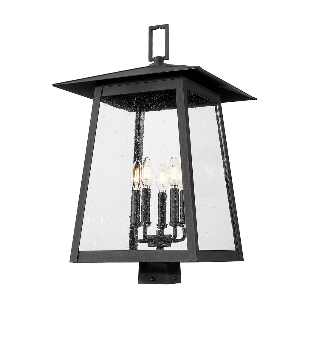 Rainer Five Light Outdoor Post Mount Fixture in Black - available from The Lighting Shoppe, trusted by Canadian homeowners