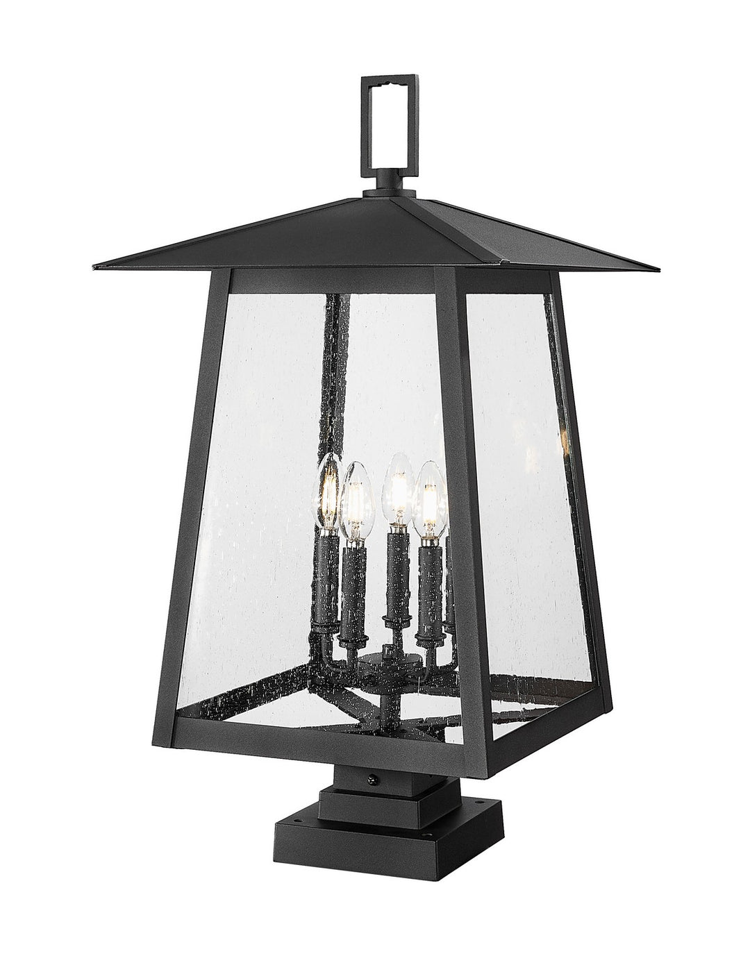 Rainer Five Light Outdoor Pier Mounted Fixture in Black - available from The Lighting Shoppe, trusted by Canadian homeowners