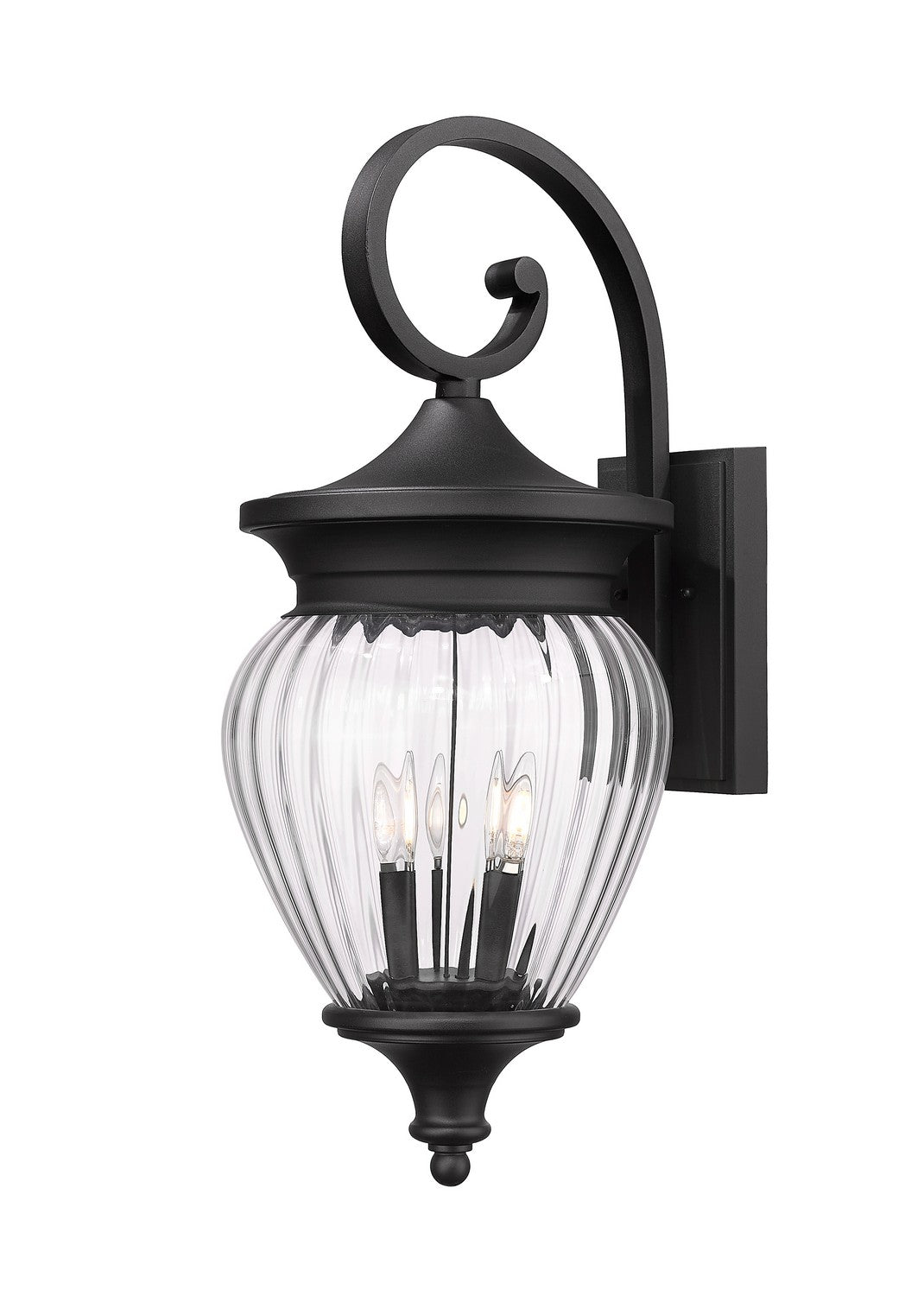 Davina Four Light Outdoor Wall Light in Black - available from The Lighting Shoppe, trusted by Canadian homeowners