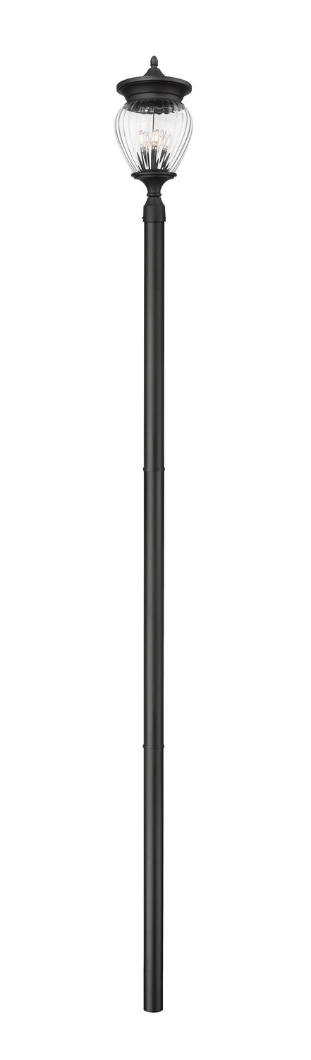 Davina Four Light Outdoor Post Mounted Fixture in Black - available from The Lighting Shoppe, trusted by Canadian homeowners
