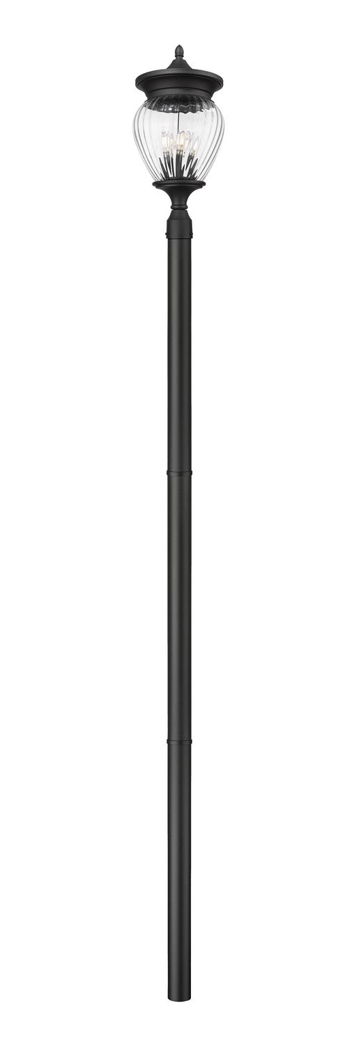 Davina Four Light Outdoor Post Mounted Fixture in Black - available from The Lighting Shoppe, trusted by Canadian homeowners