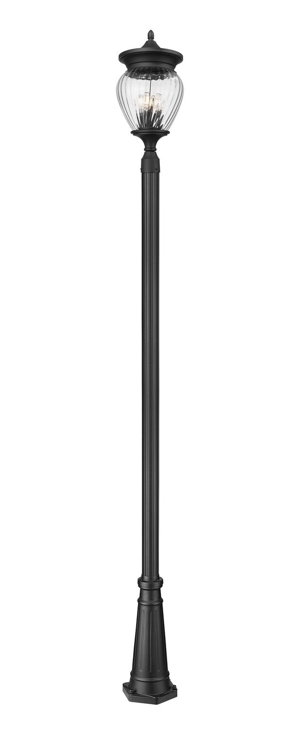 Davina Four Light Outdoor Post Mounted Fixture in Black - available from The Lighting Shoppe, trusted by Canadian homeowners