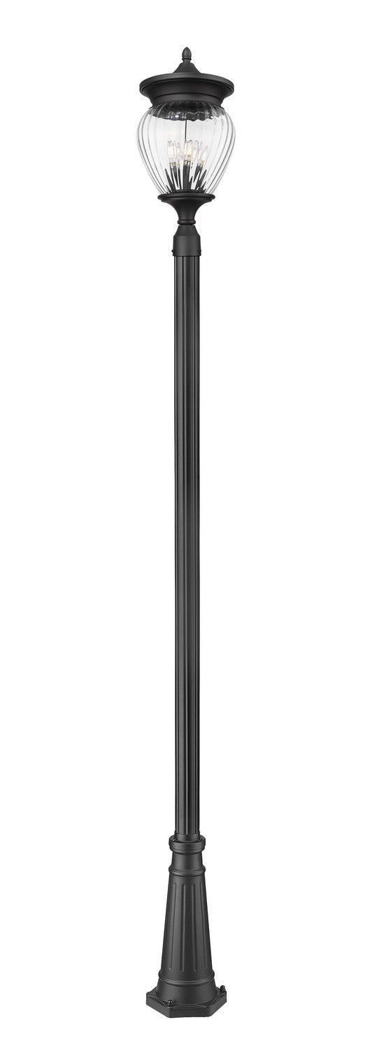 Davina Four Light Outdoor Post Mounted Fixture in Black - available from The Lighting Shoppe, trusted by Canadian homeowners