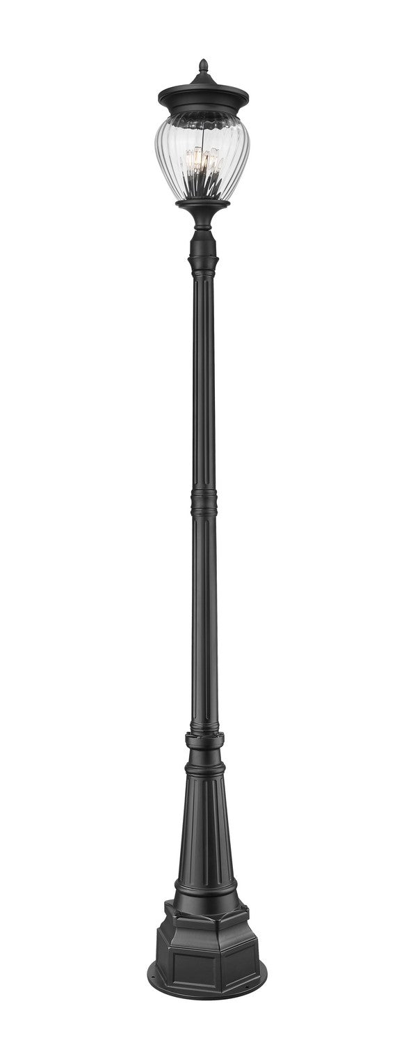 Davina Four Light Outdoor Post Mounted Fixture in Black - available from The Lighting Shoppe, trusted by Canadian homeowners