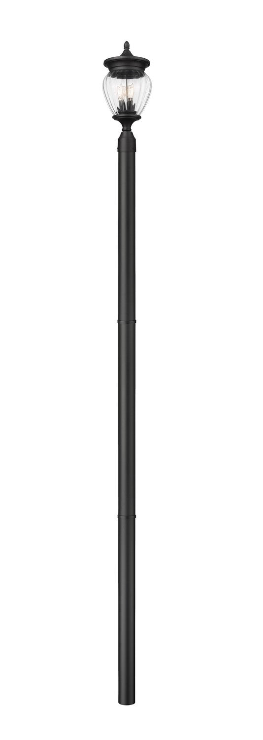 Davina Three Light Outdoor Post Mounted Fixture in Black - available from The Lighting Shoppe, trusted by Canadian homeowners