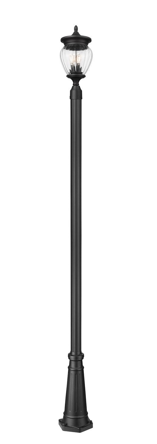 Davina Three Light Outdoor Post Mounted Fixture in Black - available from The Lighting Shoppe, trusted by Canadian homeowners