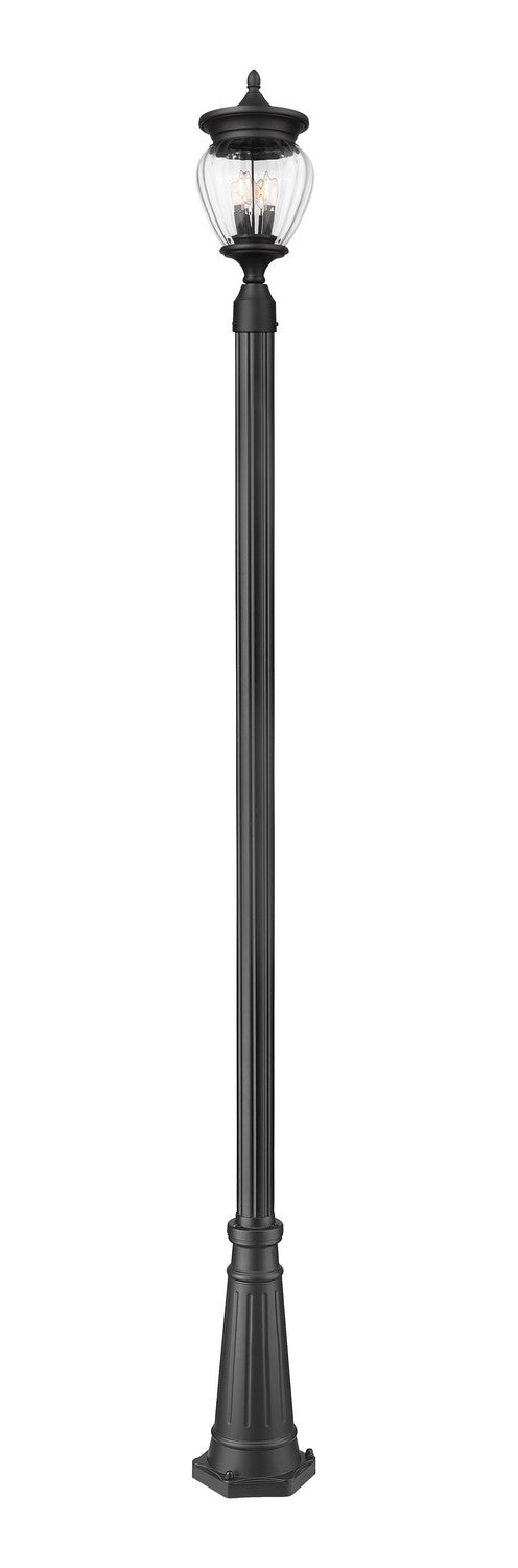 Davina Three Light Outdoor Post Mounted Fixture in Black - available from The Lighting Shoppe, trusted by Canadian homeowners