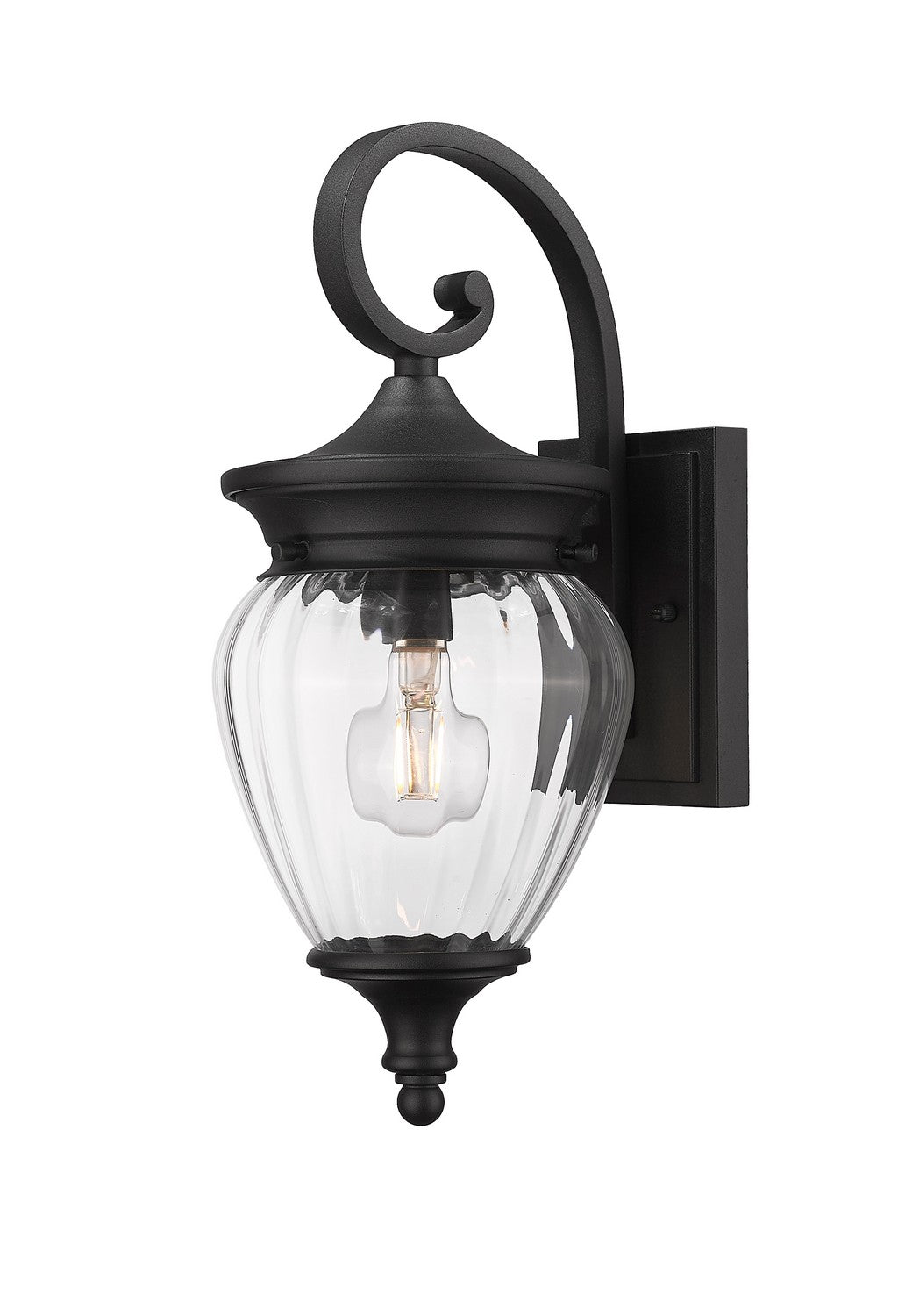 Davina One Light Outdoor Wall Light in Black - available from The Lighting Shoppe, trusted by Canadian homeowners