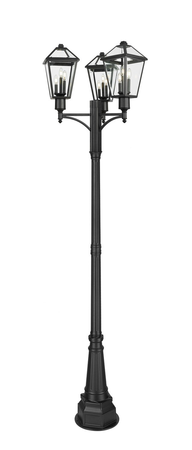 Talbot Three Light Outdoor Post Mount Fixture in Black - available from The Lighting Shoppe, trusted by Canadian homeowners