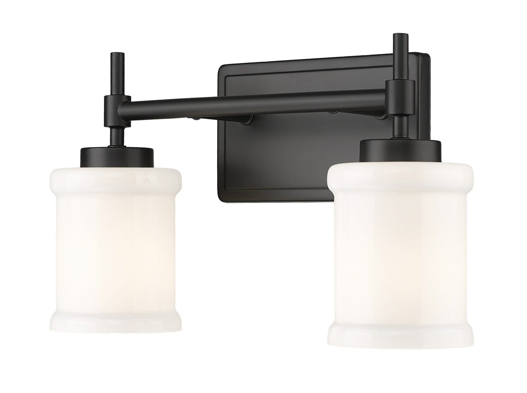 Cadoc Two Light Vanity in Matte Black - available from The Lighting Shoppe, trusted by Canadian homeowners