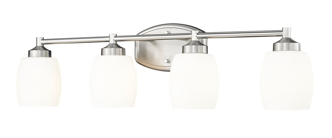 Kendrick Four Light Vanity in Brushed Nickel - available from The Lighting Shoppe, trusted by Canadian homeowners