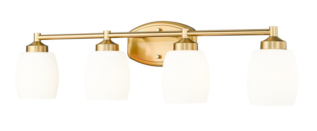 Kendrick Four Light Vanity in Luxe Gold - available from The Lighting Shoppe, trusted by Canadian homeowners