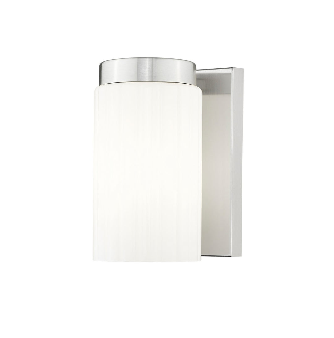Burk One Light Wall Sconce in Brushed Nickel - available from The Lighting Shoppe, trusted by Canadian homeowners