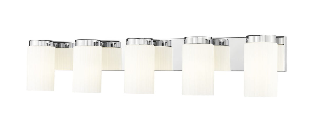 Burk Five Light Vanity in Chrome - available from The Lighting Shoppe, trusted by Canadian homeowners