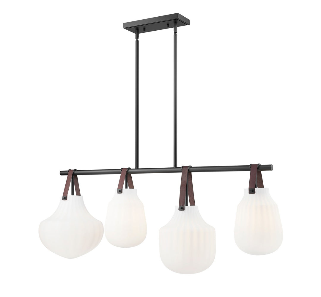 Newbury Four Light Pendant in Matte Black - available from The Lighting Shoppe, trusted by Canadian homeowners