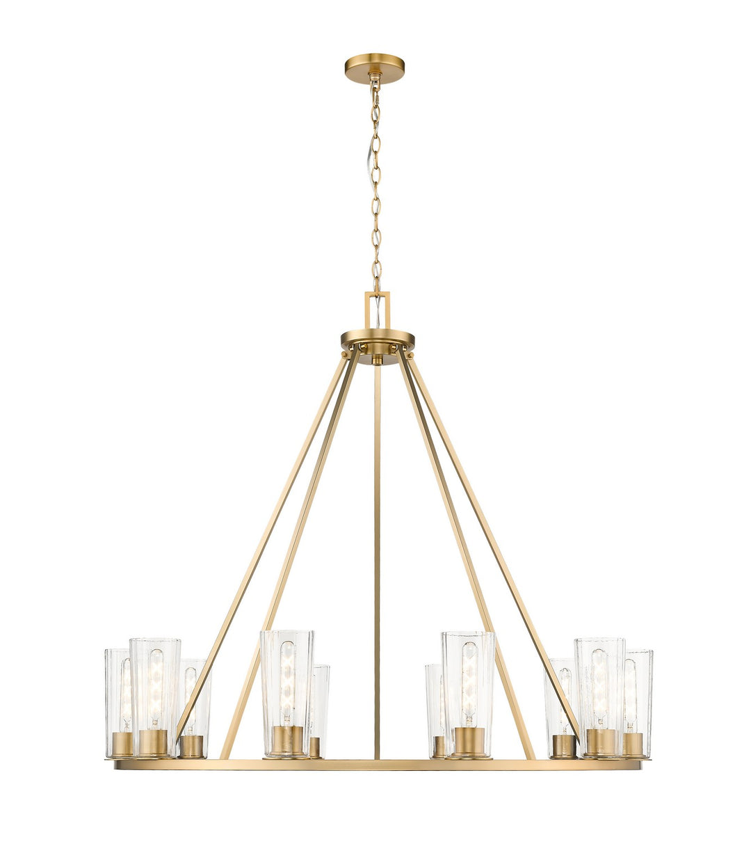 Titus Ten Light Chandelier in Modern Gold - available from The Lighting Shoppe, trusted by Canadian homeowners