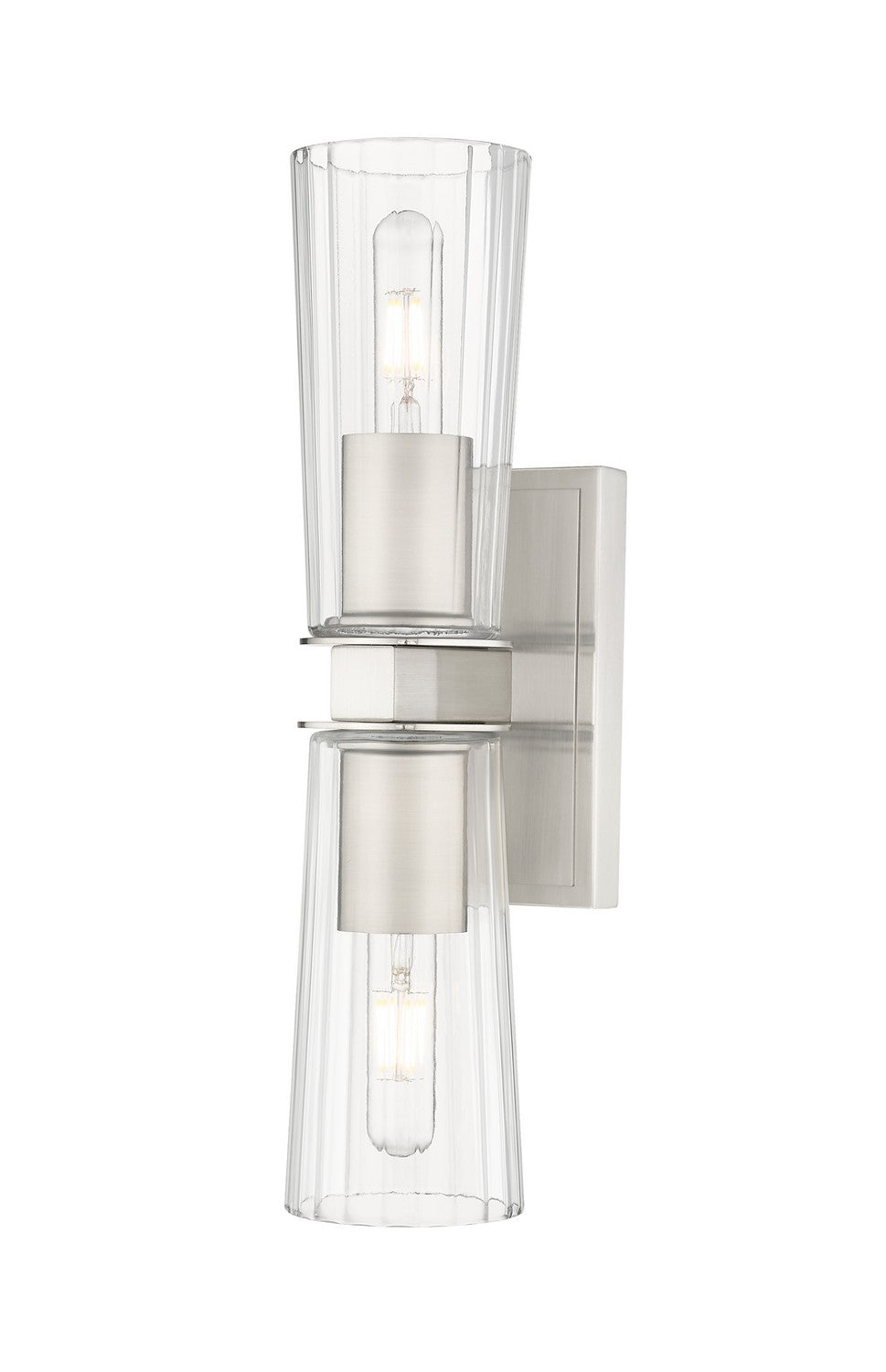 Titus Two Light Wall Sconce in Brushed Nickel - available from The Lighting Shoppe, trusted by Canadian homeowners