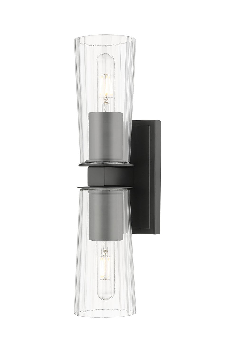 Titus Two Light Wall Sconce in Matte Black - available from The Lighting Shoppe, trusted by Canadian homeowners