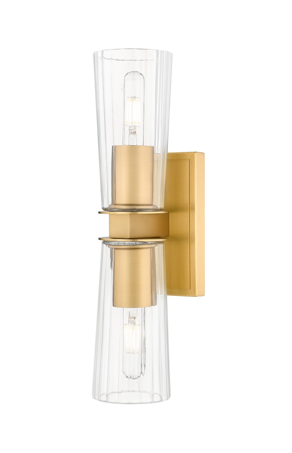 Titus Two Light Wall Sconce in Modern Gold - available from The Lighting Shoppe, trusted by Canadian homeowners