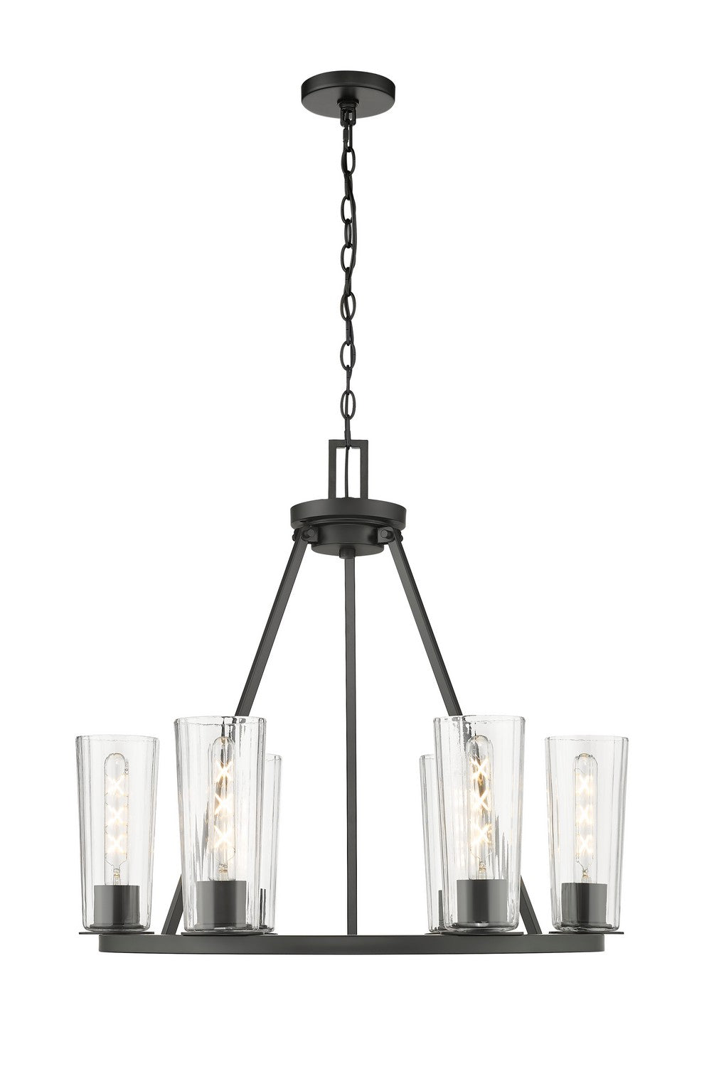Titus Six Light Chandelier in Matte Black - available from The Lighting Shoppe, trusted by Canadian homeowners