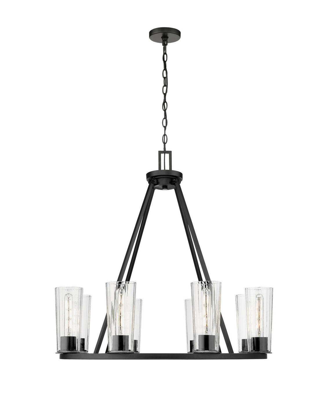 Titus Eight Light Chandelier in Matte Black - available from The Lighting Shoppe, trusted by Canadian homeowners