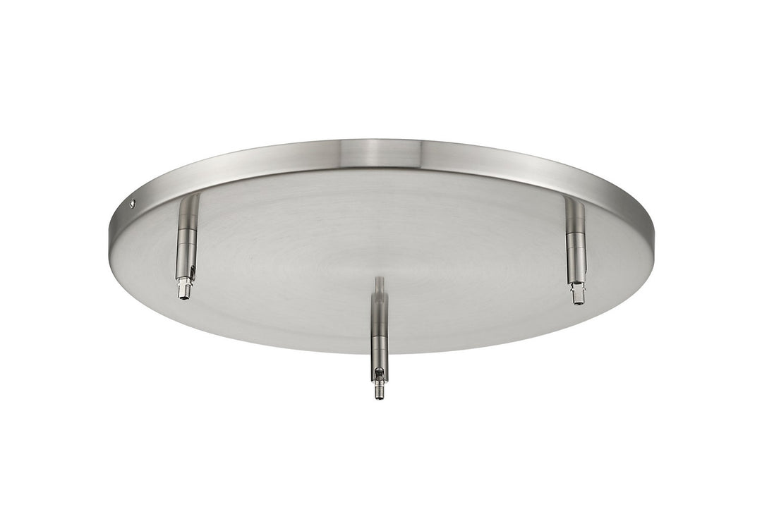 Multi Point Canopy Three Light Ceiling Plate in Brushed Nickel - available from The Lighting Shoppe, trusted by Canadian homeowners