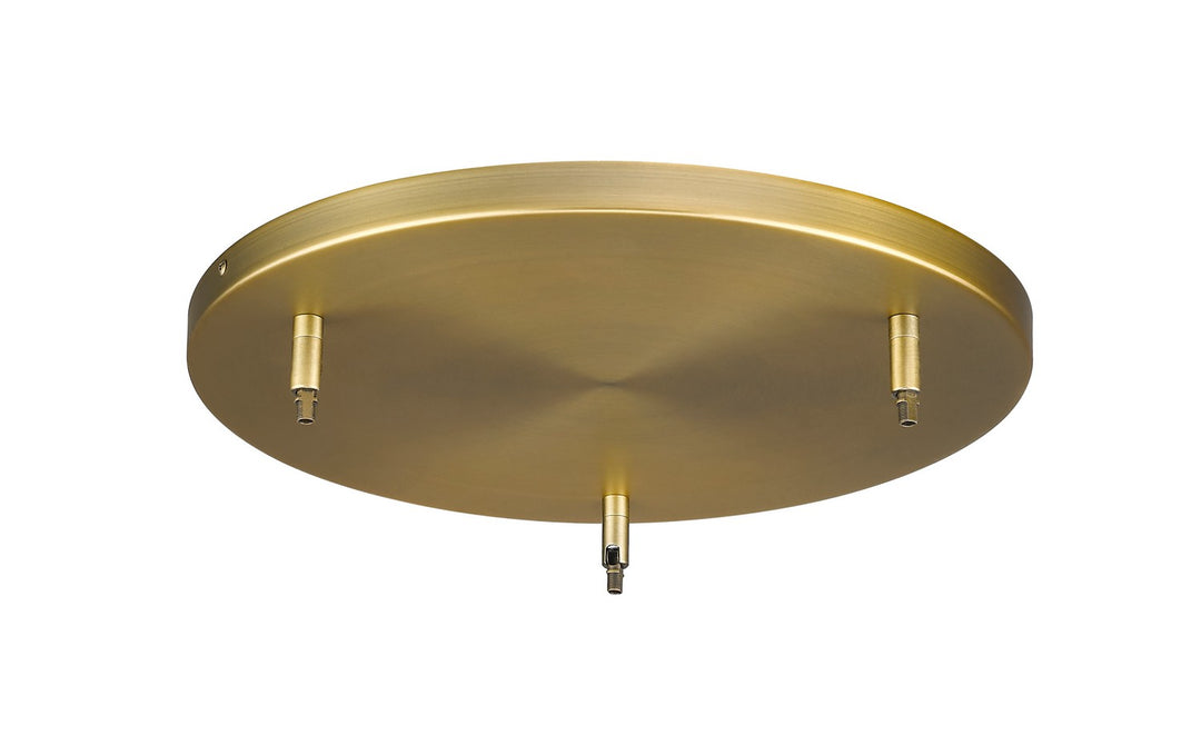 Multi Point Canopy Three Light Ceiling Plate in Heritage Brass - available from The Lighting Shoppe, trusted by Canadian homeowners