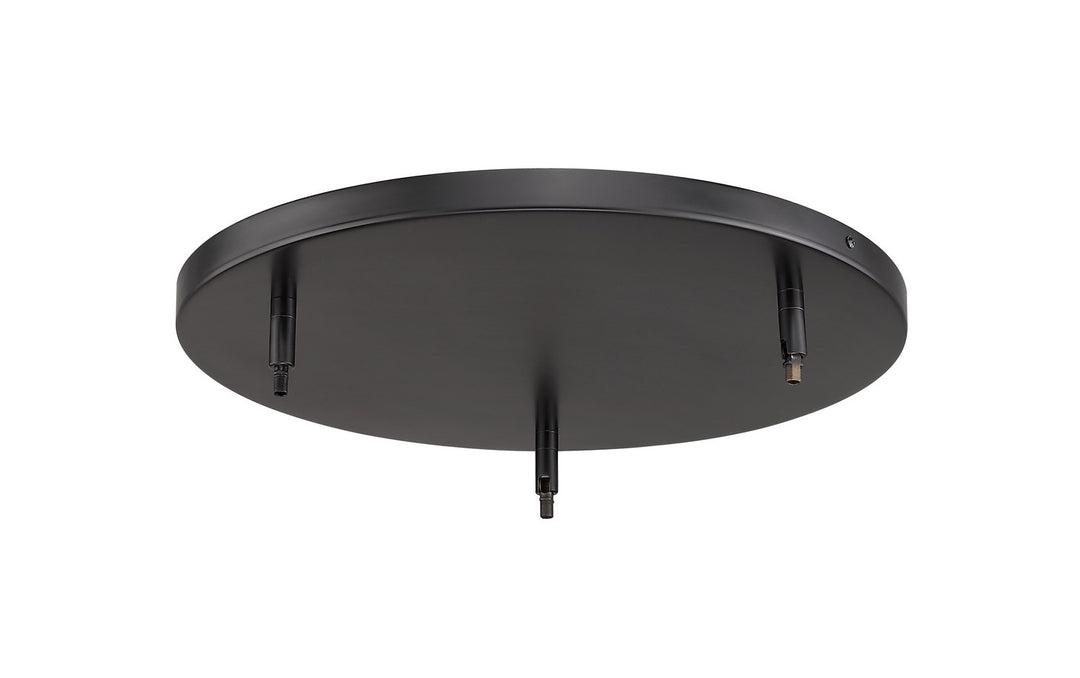 Multi Point Canopy Three Light Ceiling Plate in Matte Black - available from The Lighting Shoppe, trusted by Canadian homeowners
