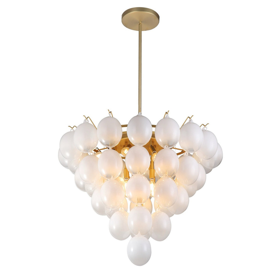 Artcraft Canada - AC11994WH - 13 Light Chandelier - Globo - Brushed Brass, Ombre White