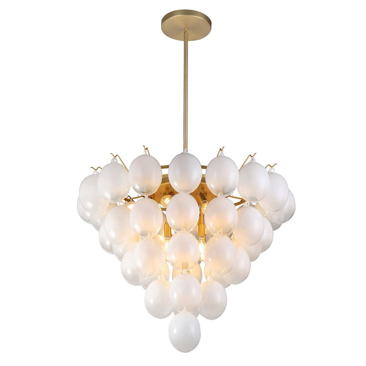 Artcraft Canada - AC11994WH - 13 Light Chandelier - Globo - Brushed Brass, Ombre White