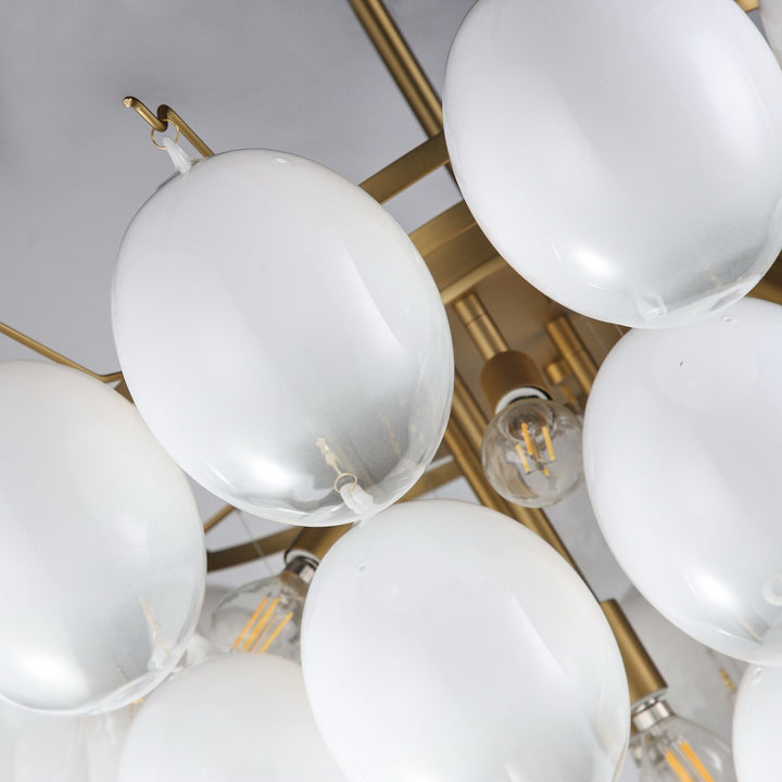 Artcraft Canada - AC11994WH - 13 Light Chandelier - Globo - Brushed Brass, Ombre White