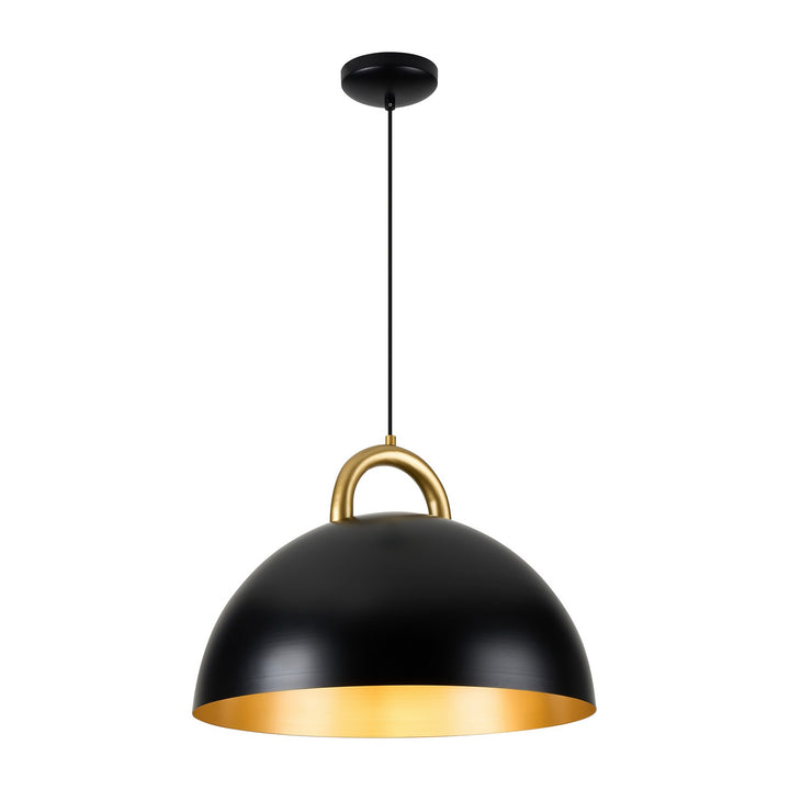 Artcraft Canada - AC12000BB - One Light Pendant - Pantheon - Black, Rust Brass