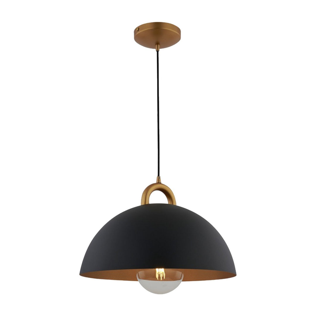 Artcraft Canada - AC12000BB - One Light Pendant - Pantheon - Black, Rust Brass