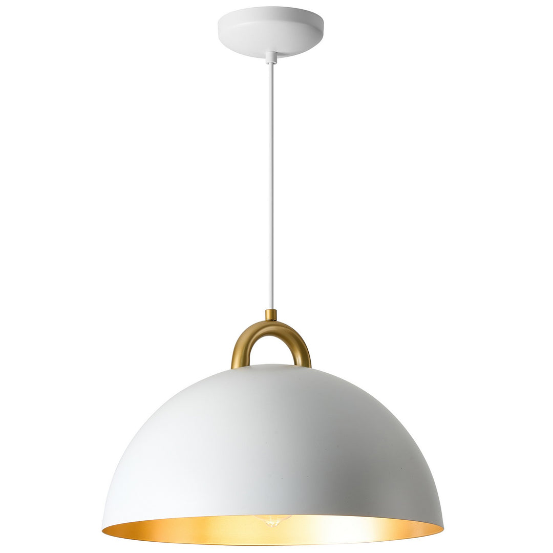 Pantheon One Light Pendant in Gold, White - available from The Lighting Shoppe, trusted by Canadian homeowners