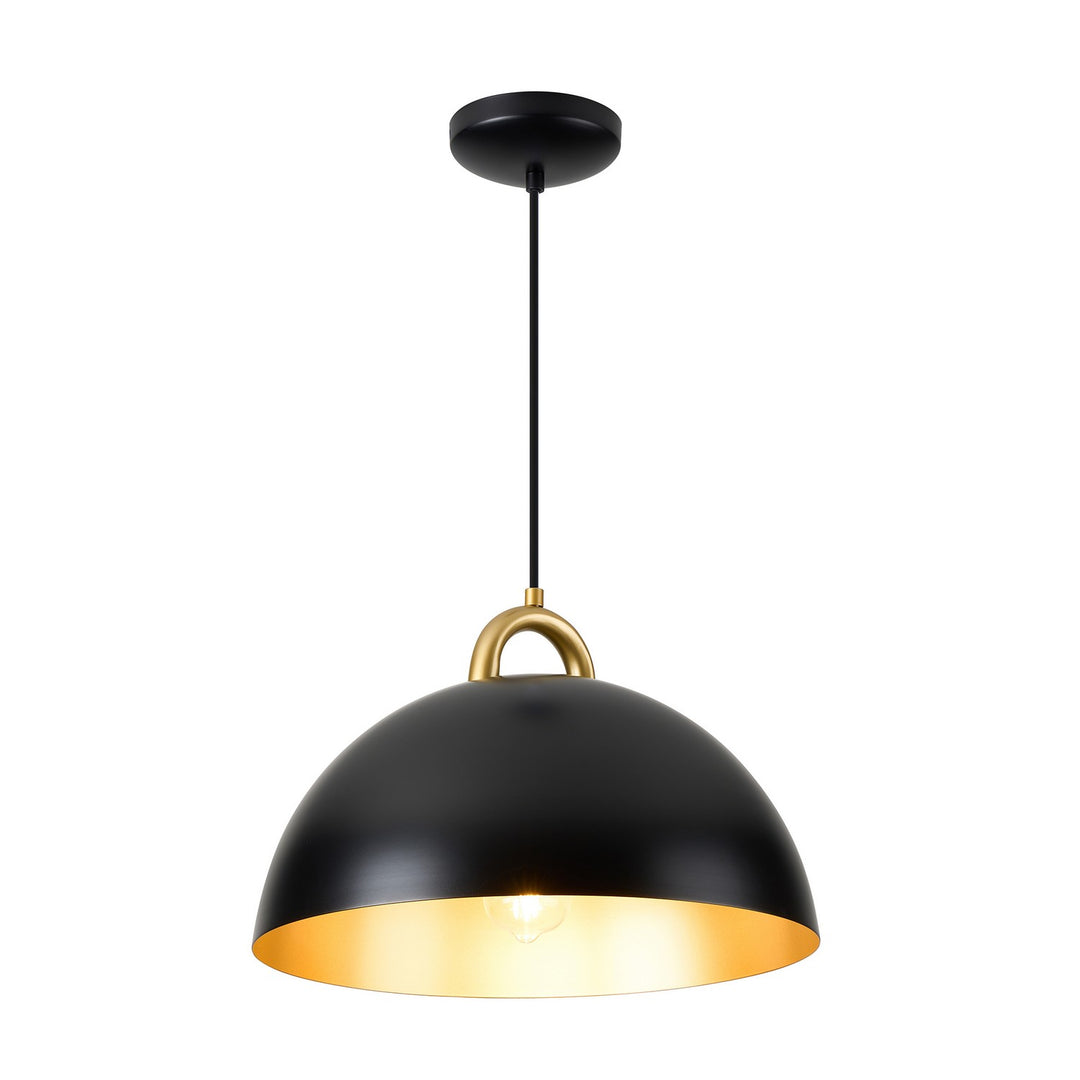 Artcraft Canada - AC12001BB - One Light Pendant - Pantheon - Black, Rust Brass