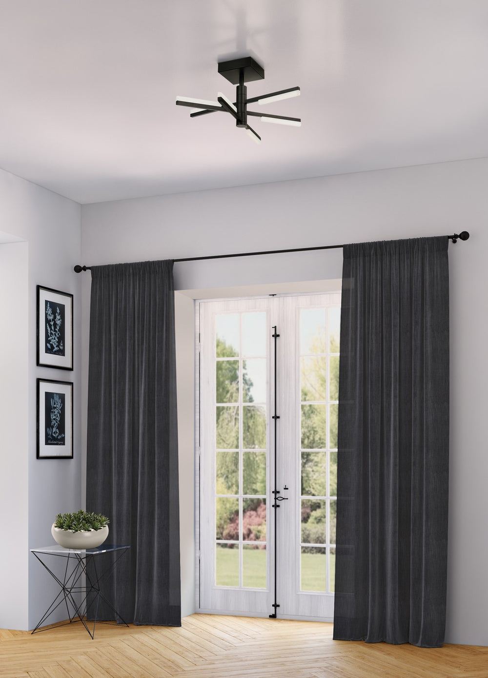 Artcraft Canada - AC7706BK - LED Semi-Flush Mount - Stix - Black