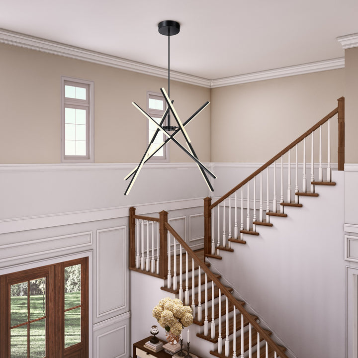 Artcraft Canada - AC7709BK - LED Chandelier - Stix - Black
