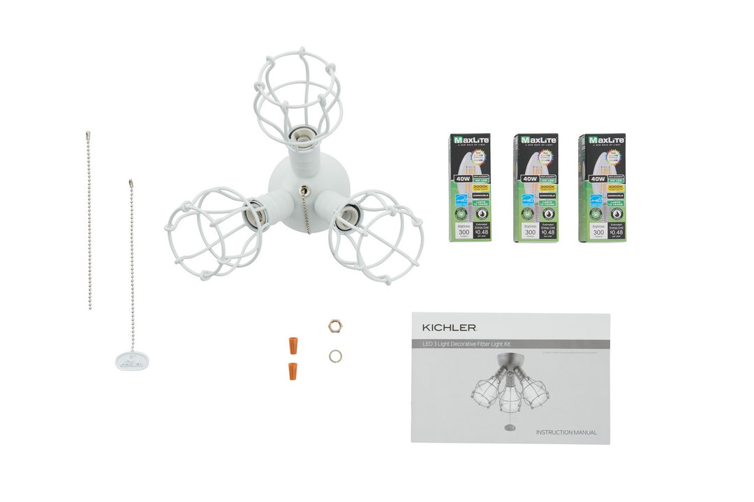 Accessory LED Fan Light Kit in Matte White - available from The Lighting Shoppe, trusted by Canadian homeowners