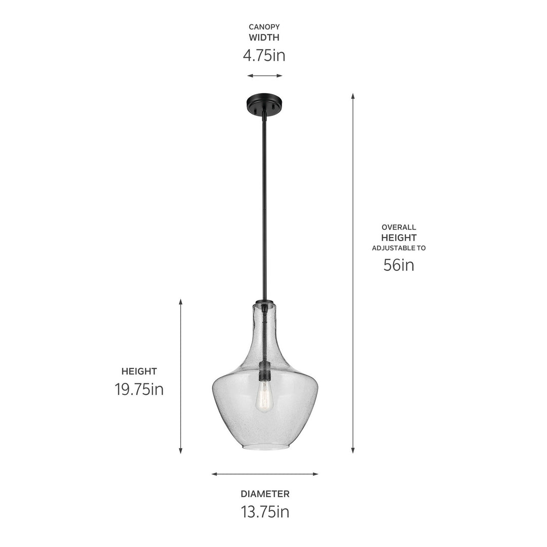 Kichler Canada - 42046BKCS - One Light Pendant - Everly - Black