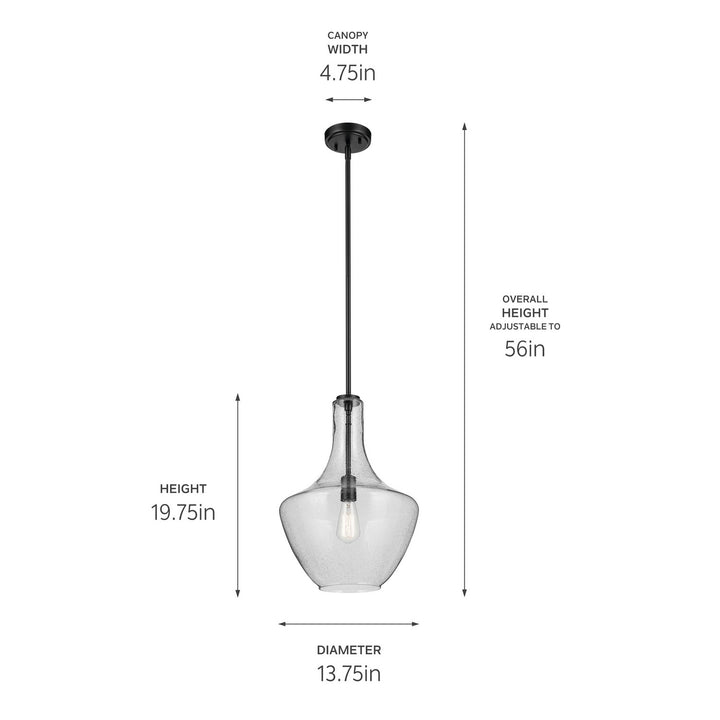 Kichler Canada - 42046BKCS - One Light Pendant - Everly - Black