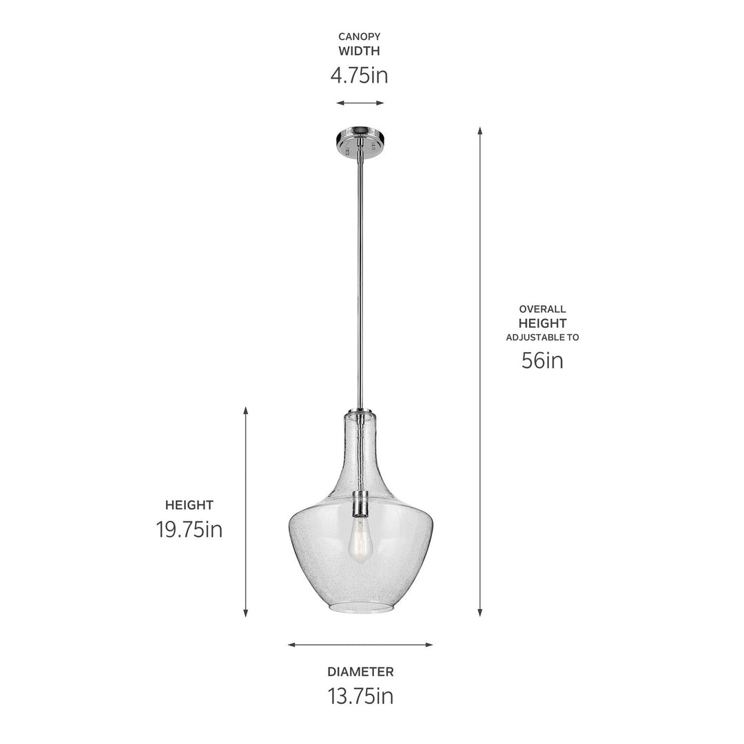 Kichler Canada - 42046CHCS - One Light Pendant - Everly - Chrome