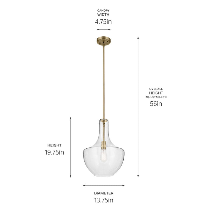 Kichler Canada - 42046NBRCS - One Light Pendant - Everly - Natural Brass