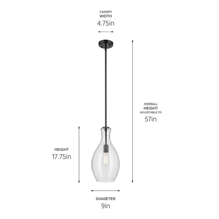 Kichler Canada - 42047BKCS - One Light Pendant - Everly - Black