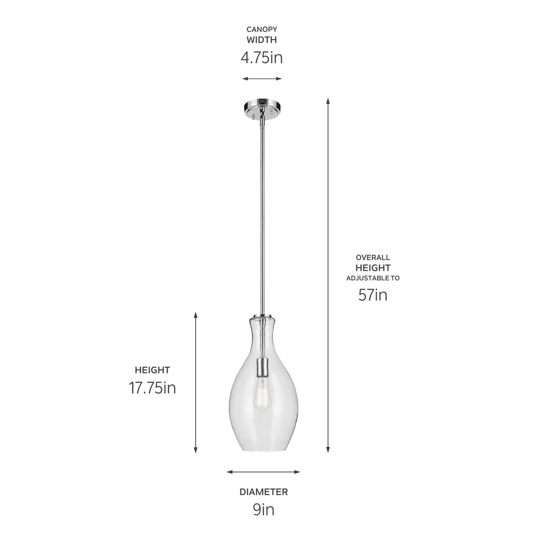 Kichler Canada - 42047CHCS - One Light Pendant - Everly - Chrome