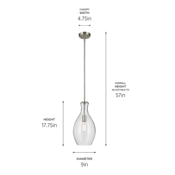 Kichler Canada - 42047NICS - One Light Pendant - Everly - Brushed Nickel