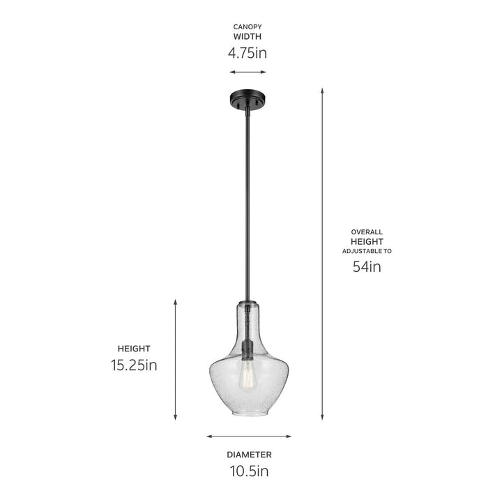 Kichler Canada - 42141BKCS - One Light Pendant - Everly - Black